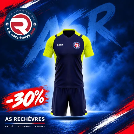 Maillot + short Alba, boutique officielle de l'A.S. Rechèvres